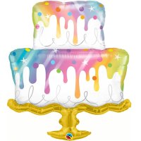 Rainbow Drip Cake Supershape Foil Balloon