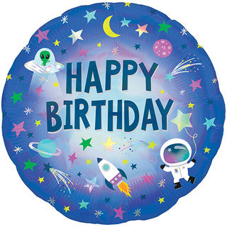 Birthday Outer Space 18" Foil Balloon