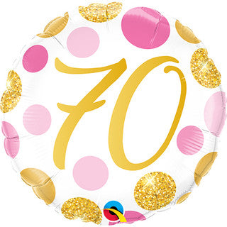Age 70 Glitter/ Purple 18" Foil Balloon