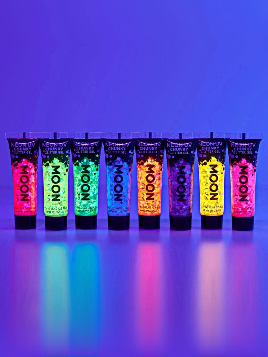 Moon Creations Face and Body Glitter Chunky Neon UV Gel