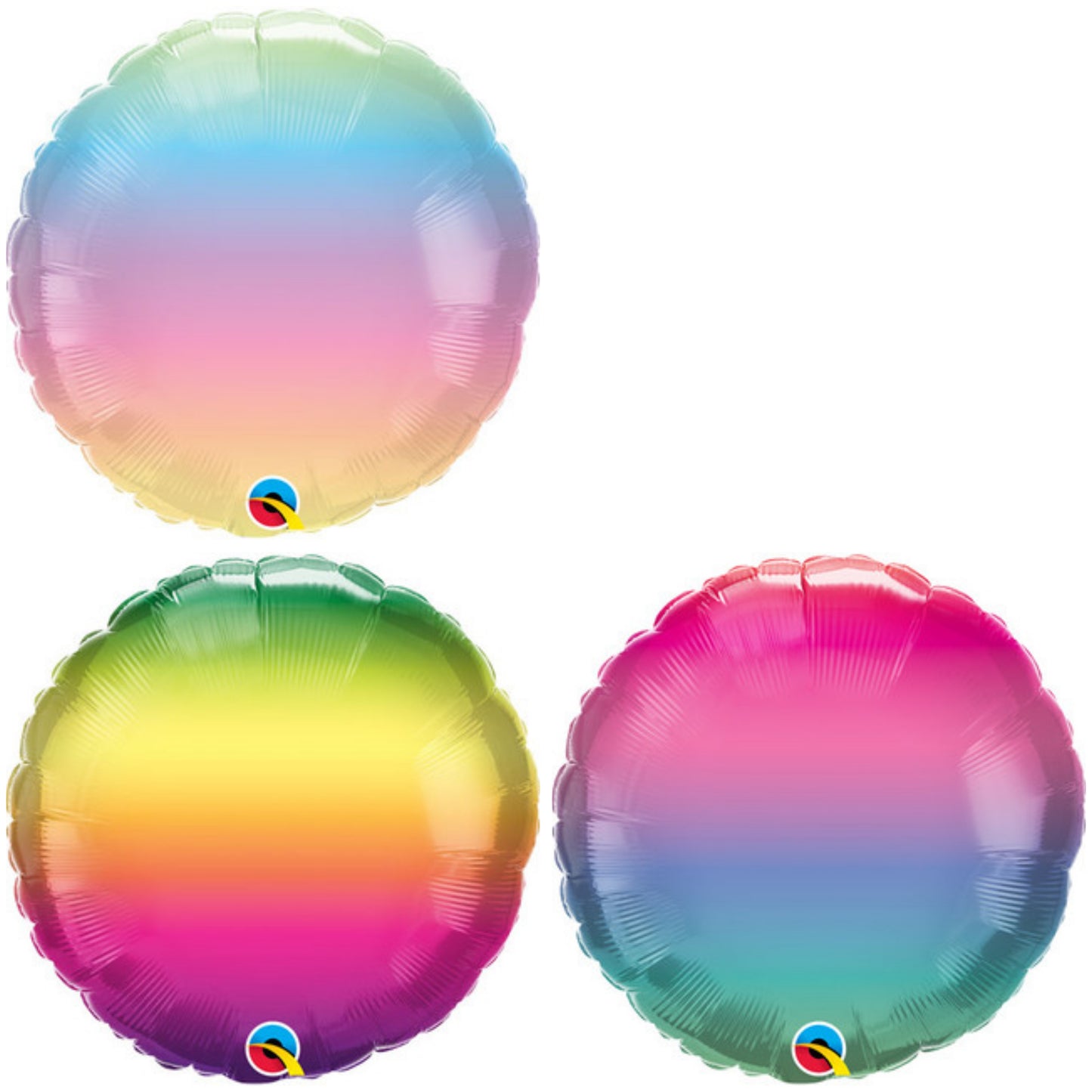 Rainbow Round Ombre 18" Foil Balloon