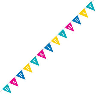 Happy Birthday Multi Coloured Pennant Paper Bunting