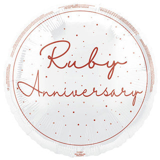 Ruby Anniversary Script 18" Foil Balloon