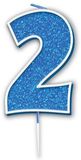Sparkling Fizz Blue Number 2 Candles