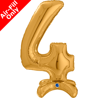 Airfilled Stand-up 25'' Foil Number Balloon Gold