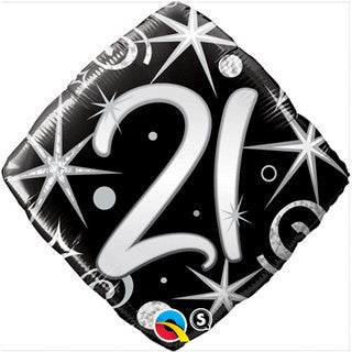 Age 21 Sparkling Fizz/ Diamond 18" Foil Balloon