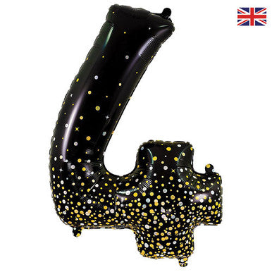 Giant Foil Number Balloon Black Sparkling Fizz