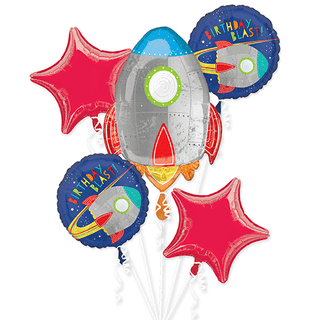 Space Rocket Foil Balloon Bouquet