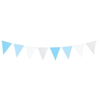 Plain Blue/Silver/Polka Dot Paper Bunting