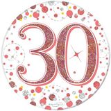 Happy 30th Birthday Sparkling Fizz Rose Gold Badge Small