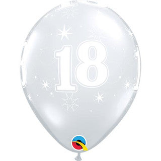 Age 18 Latex Balloon Clear - 25 Pack (Available in Singles)