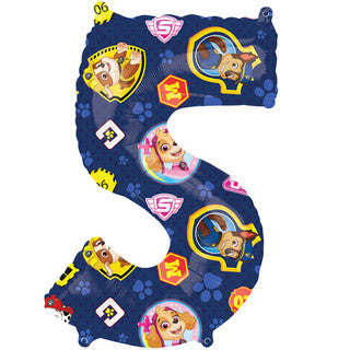Giant Foil Paw Patrol Number Balloon - 5