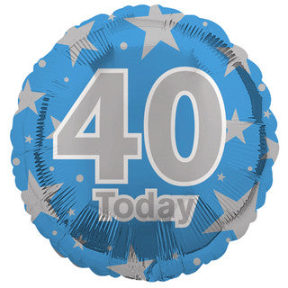 Age 40 Sparkle/ Stars 18" Foil Balloon