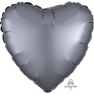Plain Heart White/ Silver 18" Balloon