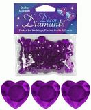 12mm Décor Heart Diamante Diamonds Amethyst Purple