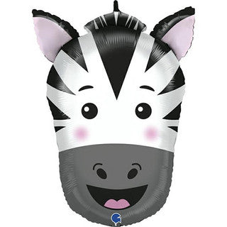 Zebra Head Supershape Foil Balloon