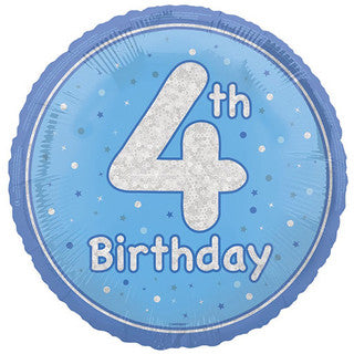 Age 4 Sparkle/ Glitz 18" Foil Balloon