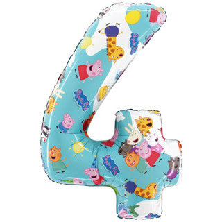 Giant Foil Peppa Pig Number Balloon - 4