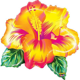 Tropical Hibiscus Flower Supershape Foil Balloon