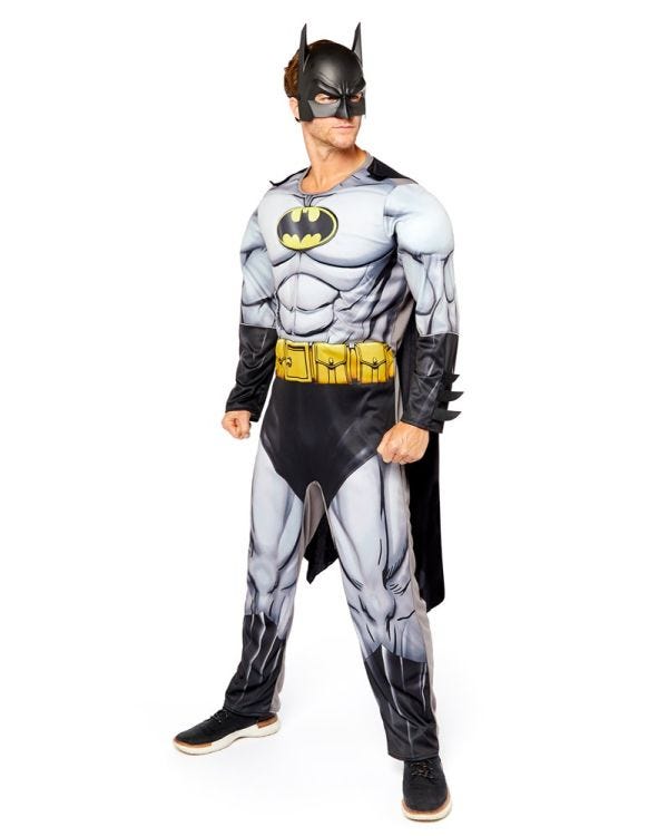 Official Batman Grey Muscle Chest Costume