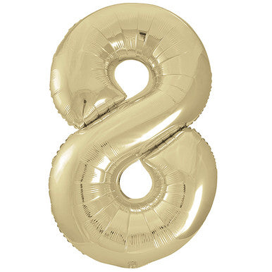 Giant Foil Number Balloon White Gold