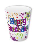 Happy Birthday Ribbons and Stars Cups 8pkt