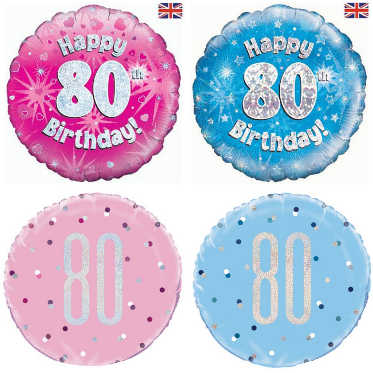 Age 80 Sparkle/ Dotted Glitz 18" Foil Balloon