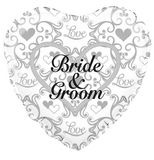 Bride and Groom Heart 18" Foil Balloon