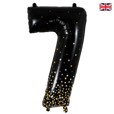 Giant Foil Number Balloon Black Sparkling Fizz