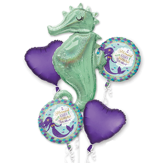 Mermaid Seahorse Foil Balloon Bouquet