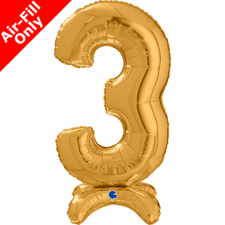 Airfilled Stand-up 25'' Foil Number Balloon Gold