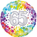 Age 65 Purple/ Coloured 18" Foil Balloon