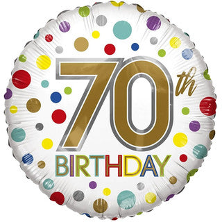 Age 70 Coloured 18" Foil Balloon