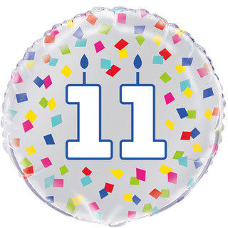 Age 11 Coloured 18" Foil Balloon