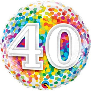 Age 40 Coloured 18" Foil Balloon