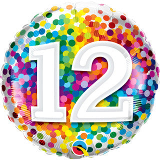 Age 12 Coloured 18" Foil Balloon