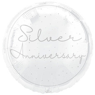 Silver Anniversary Script 18" Foil Balloon
