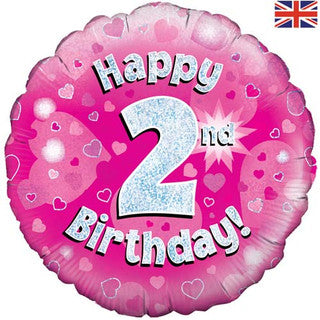 Age 2 Sparkle/ Glitz 18" Foil Balloon