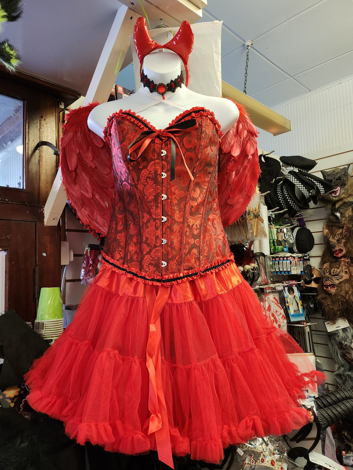 Deluxe Full Set Tutu Bundle Red/Black Costume (inc Corset) *Save Money as a Bundle*