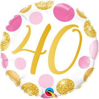 Age 40 Glitter/ Purple 18" Foil Balloon