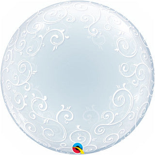 Filigree Swirls Deco Bubble Foil Balloon