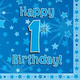 Happy 1st Birthday Blue Napkins 16pkt