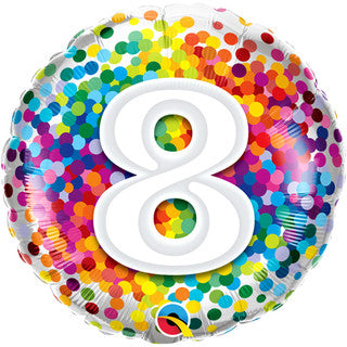Age 8 Coloured 18" Foil Balloon
