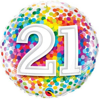 Age 21 Coloured 18" Foil Balloon
