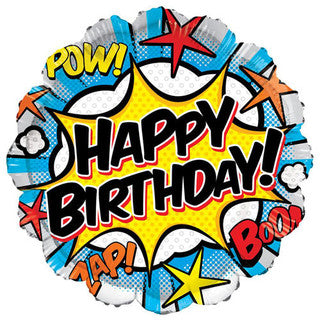 Happy Birthday Superhero 18" Foil Balloon