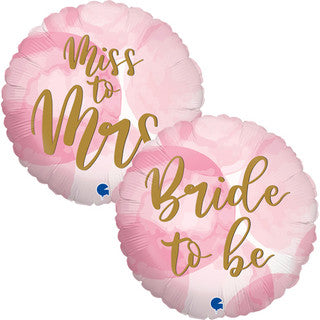 Bride to be Miss to Mrs 18" Foil Balloon