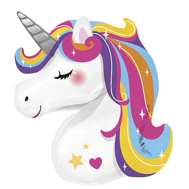 Unicorn Rainbow Head Supershape Foil Balloon