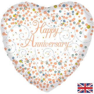 Happy Anniversary Rose Splatter 18" Foil Balloon