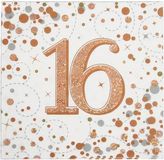 16 Sparkling Fizz Rose Gold Napkins 16pkt
