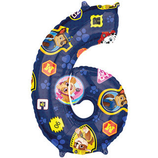 Giant Foil Paw Patrol Number Balloon - 6